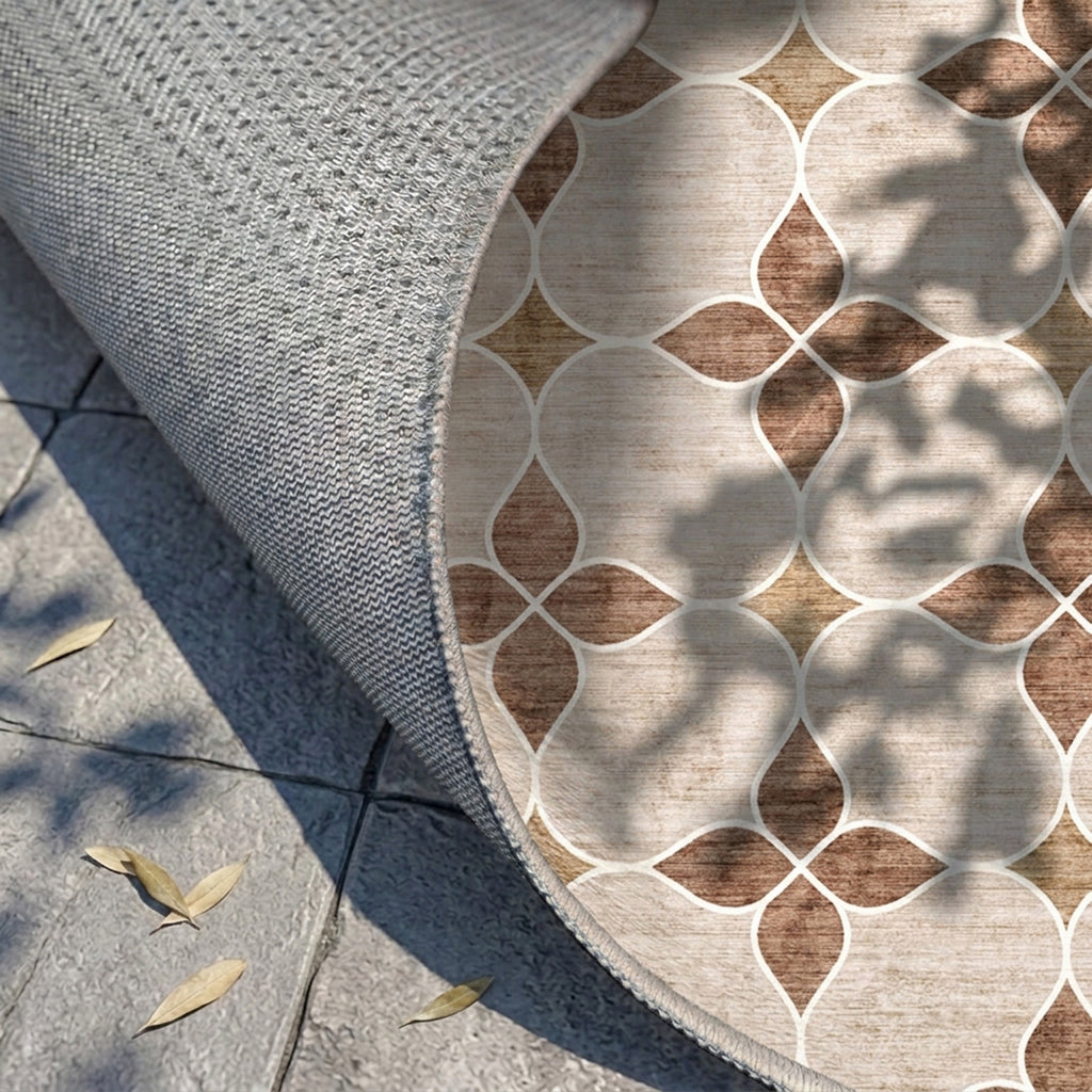 Tapis d'extérieur géométrique - Mosaic Dot Terracotta