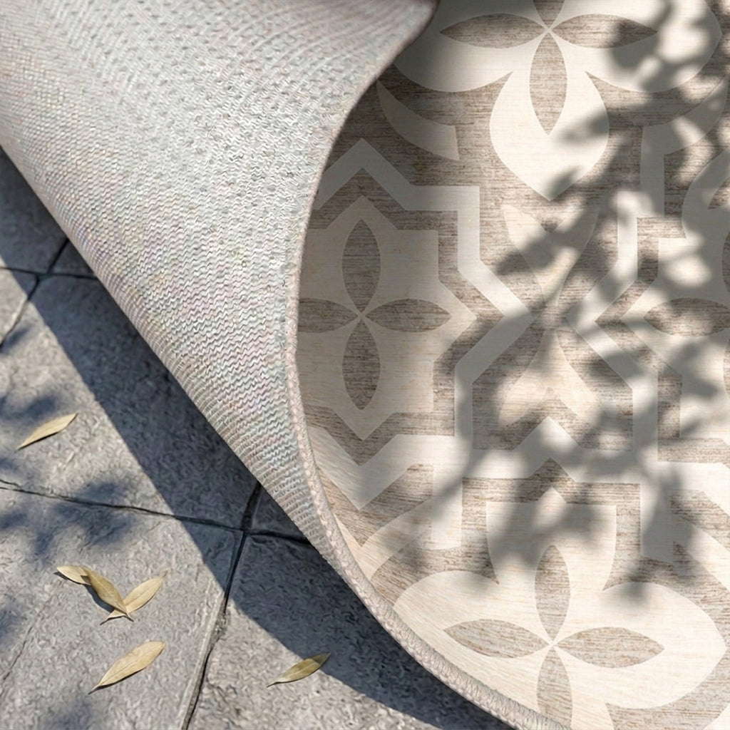 Tapis d'extérieur géométrique - Mosaic Medina Crème