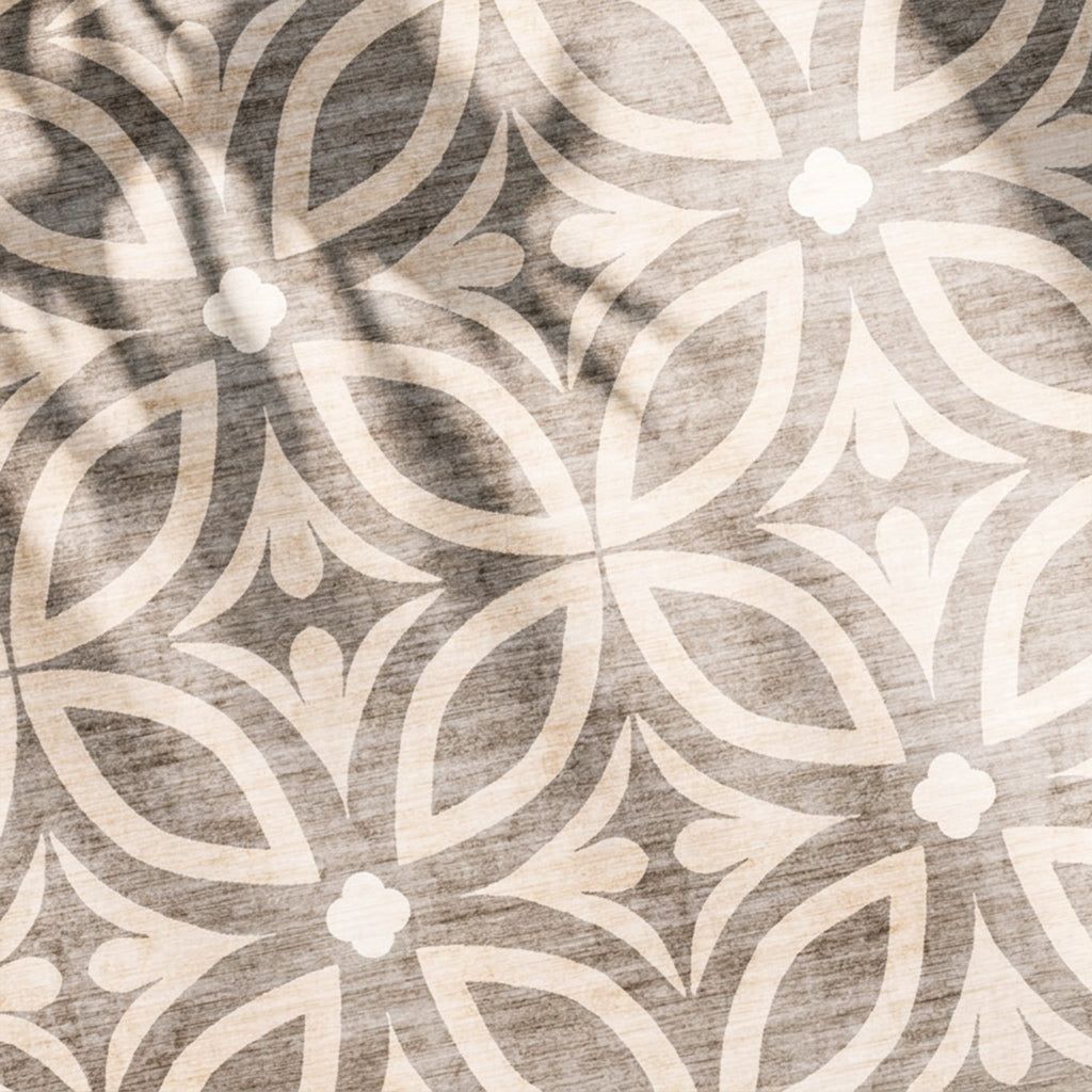 Tapis d'extérieur géométrique - Mosaic Petal Crème