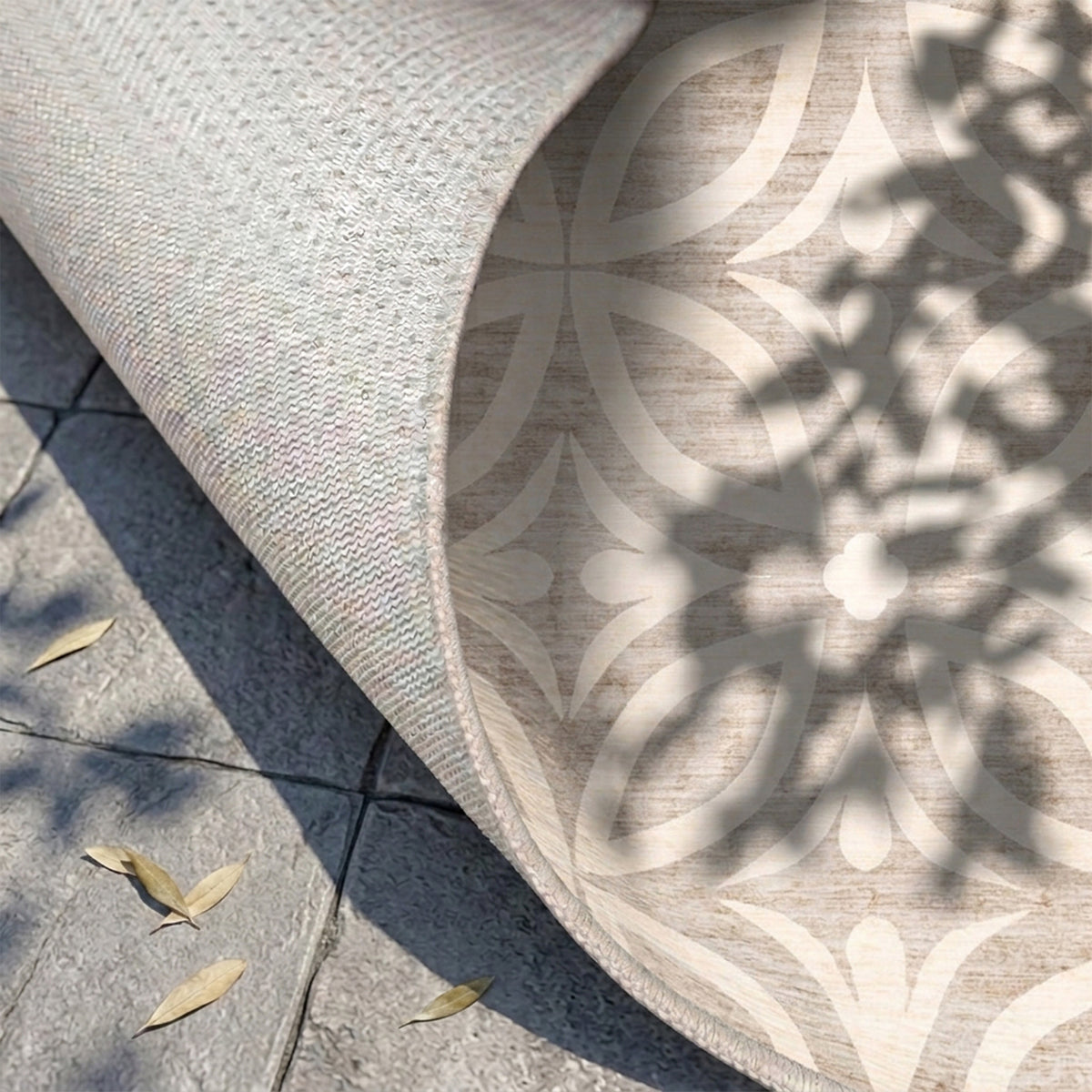 Tapis d'extérieur géométrique - Mosaic Petal Crème