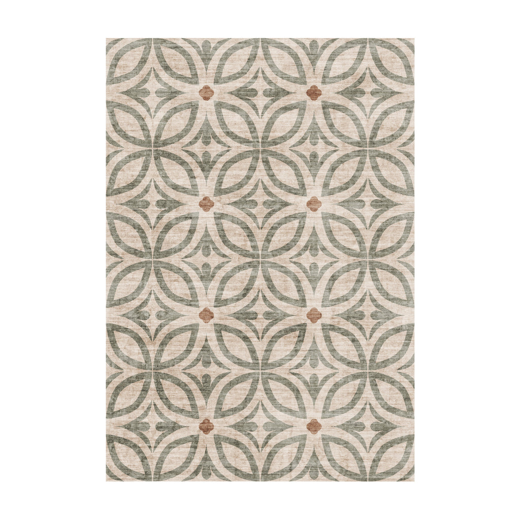 Tapis d'extérieur géométrique - Mosaic Petal Vert