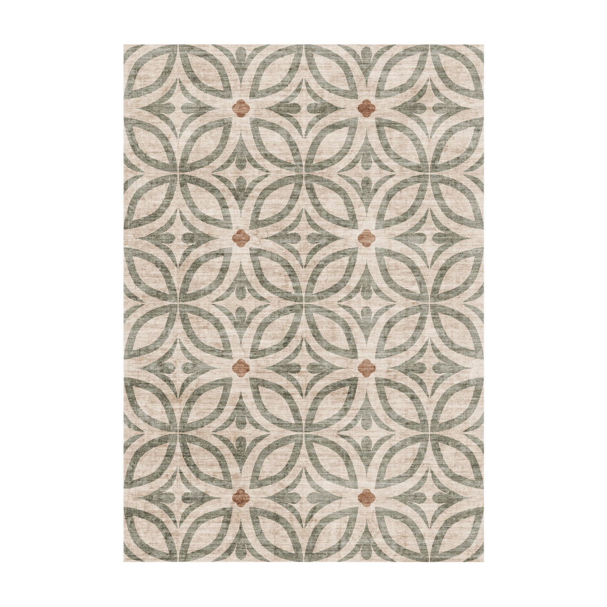 Tapis d'extérieur géométrique - Mosaic Petal Vert