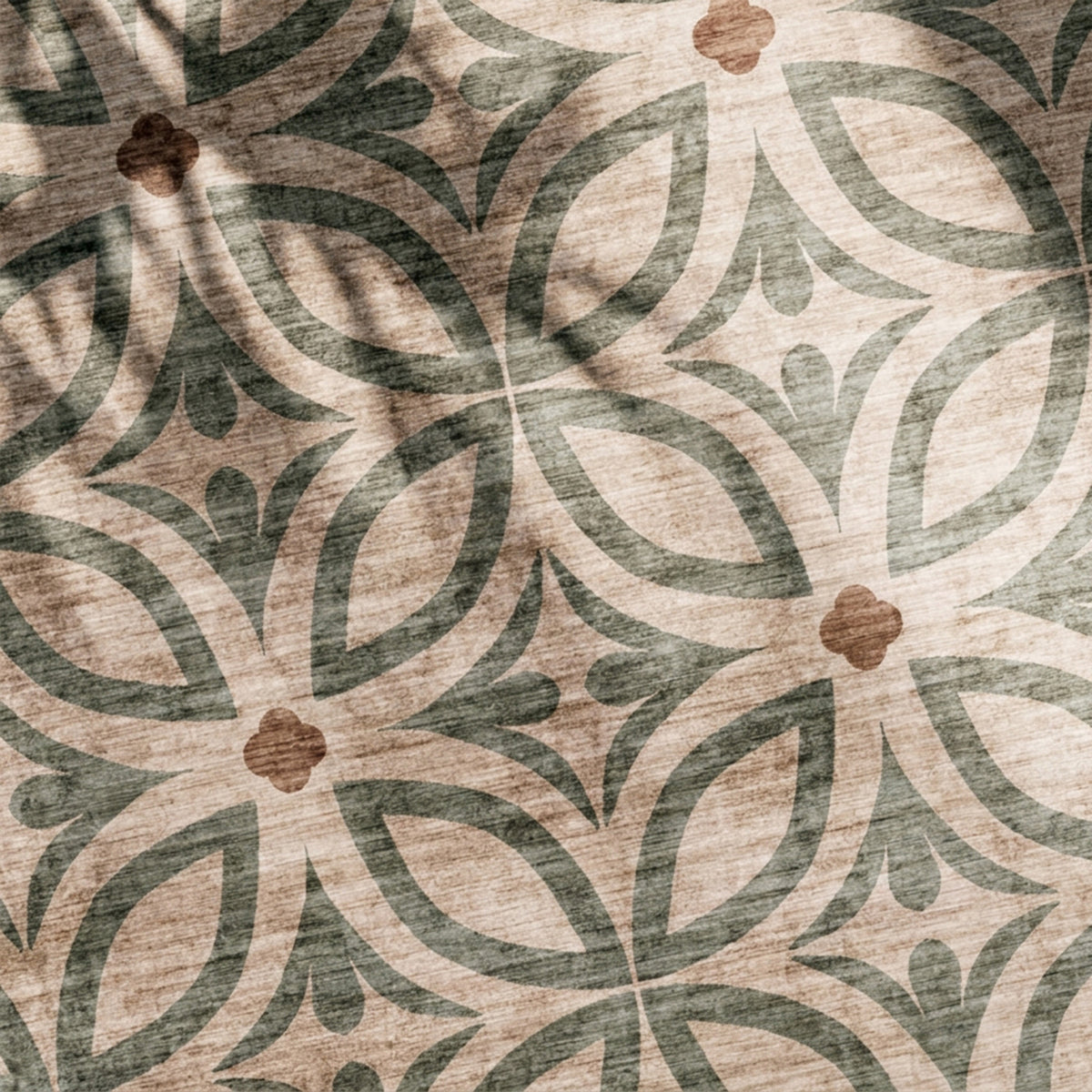 Tapis d'extérieur géométrique - Mosaic Petal Vert