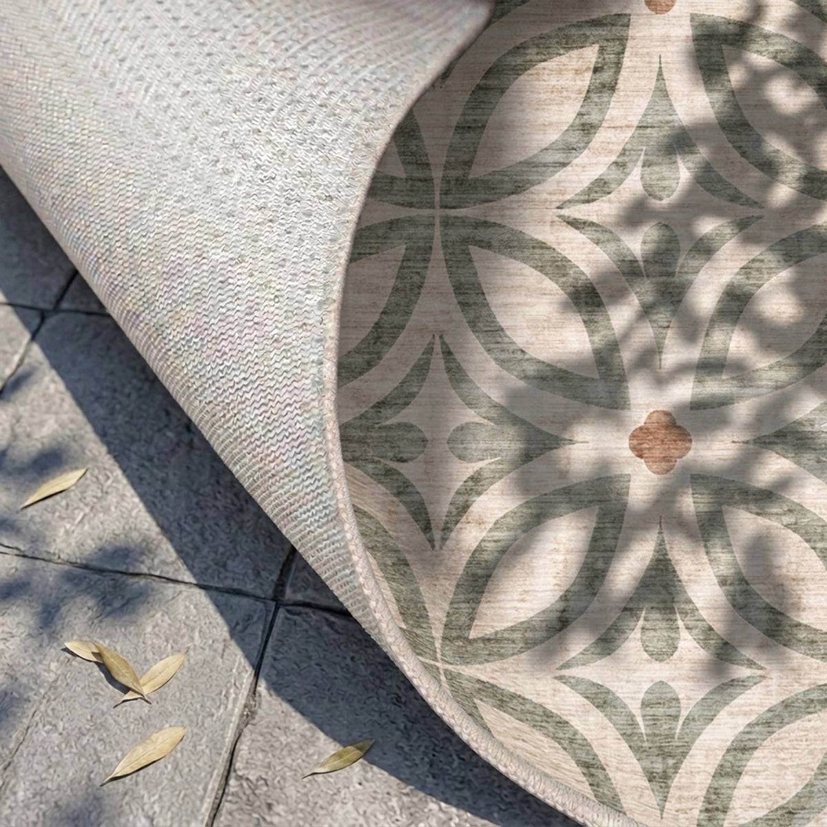 Tapis d'extérieur géométrique - Mosaic Petal Vert