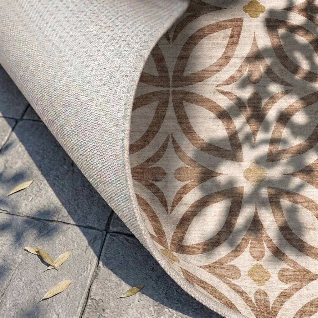 Tapis d'extérieur géométrique - Mosaic Petal Terracotta