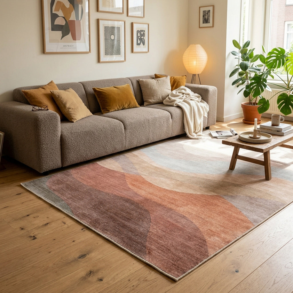 Tapis moderne - Field Terracotta/Rouge