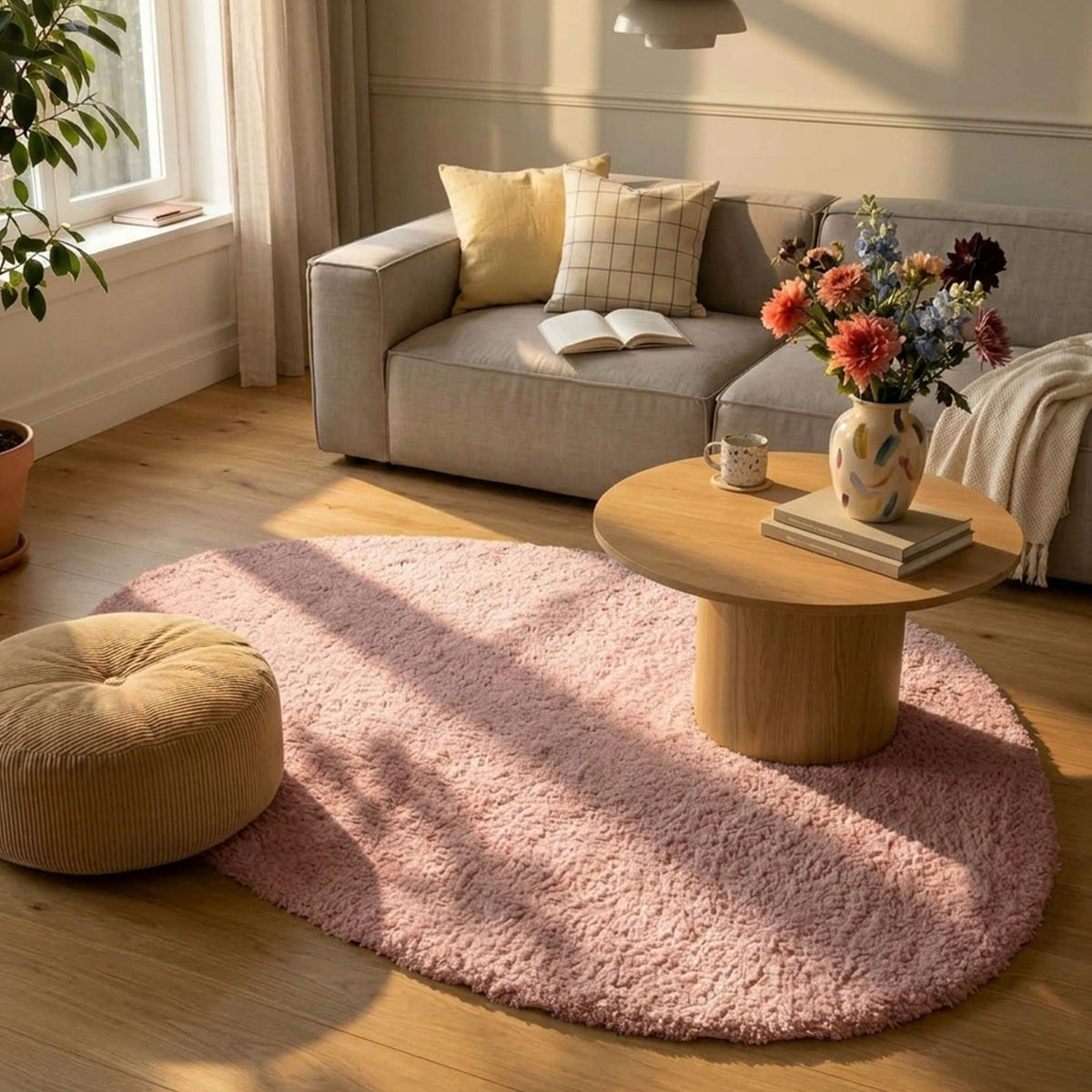 Tapis doux à forme organique – Teddy Rose