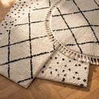 High Pile Runner - Grand Lines Cream/Black