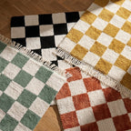Checkerboard Rug - Blox Fringe Black