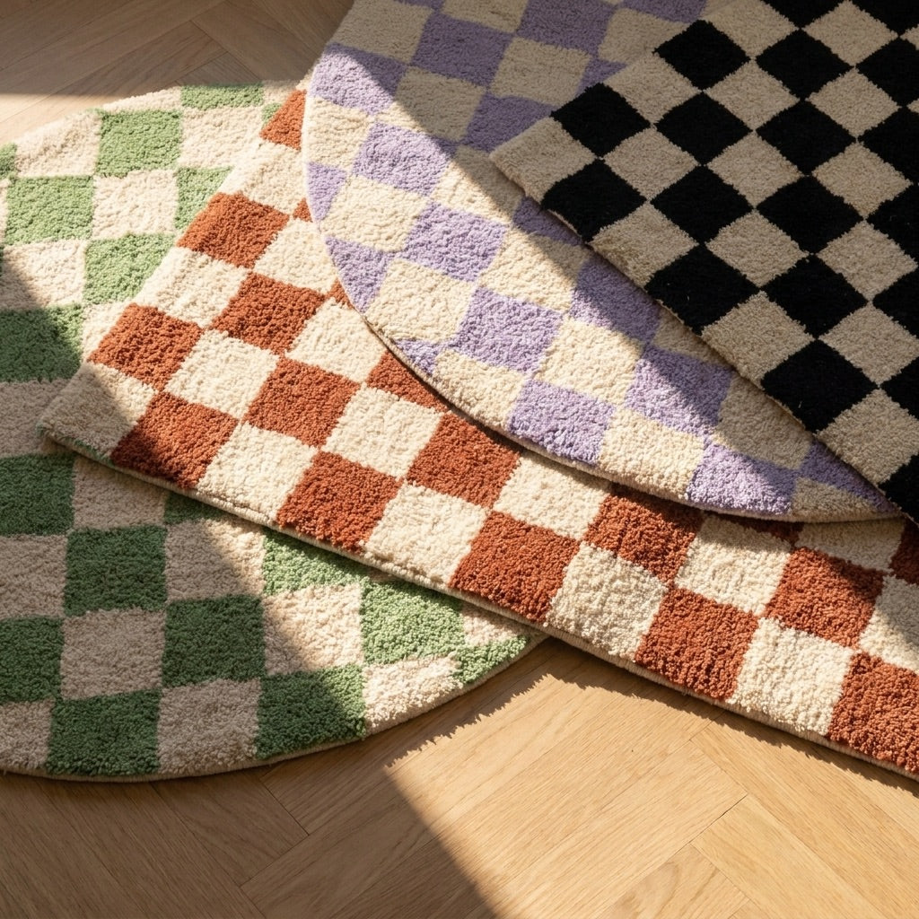 Retro Rug - Gambit Purple/White