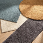 Round High Pile Rug - Solid Beige