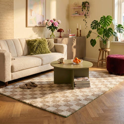 Retro Rug - Gambit Beige/White