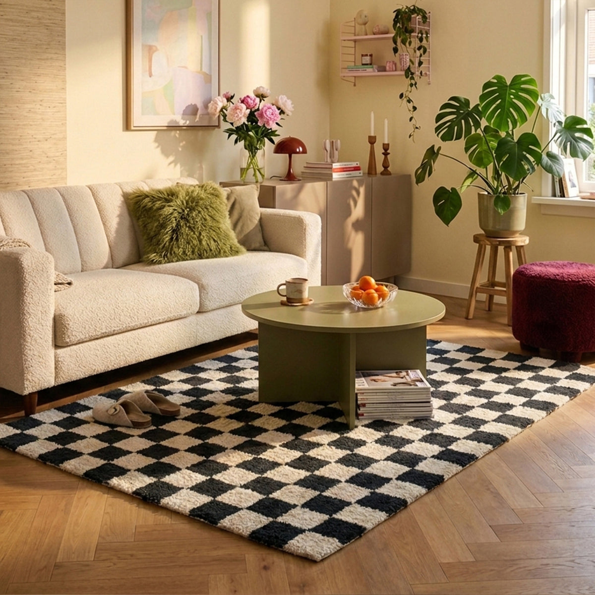 Tapis rétro - Gambit Noir/Blanc