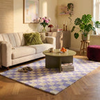 Retro Rug - Gambit Lilac/White