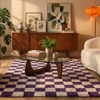 Tapis rétro - Gambit Violet/Blanc