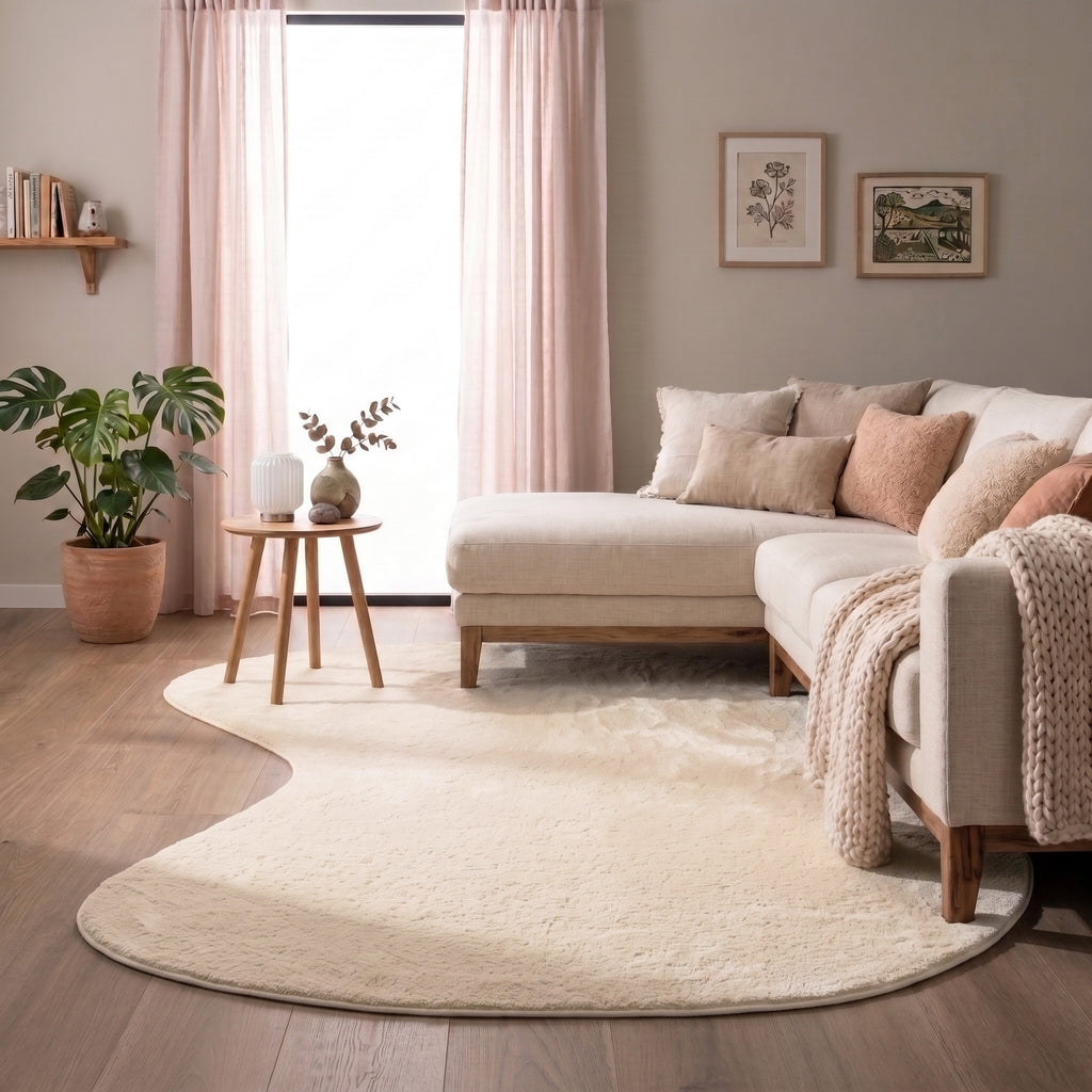 Zacht laagpolig vloerkleed - Cozy Ripple Creme
