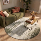 Tapis rond abstrait - Rusty Green