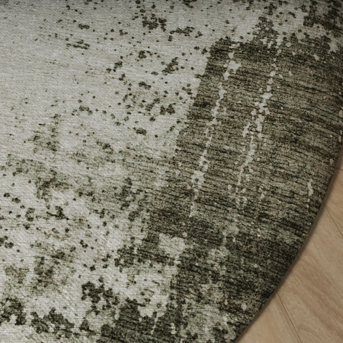 Tapis rond abstrait - Rusty Green