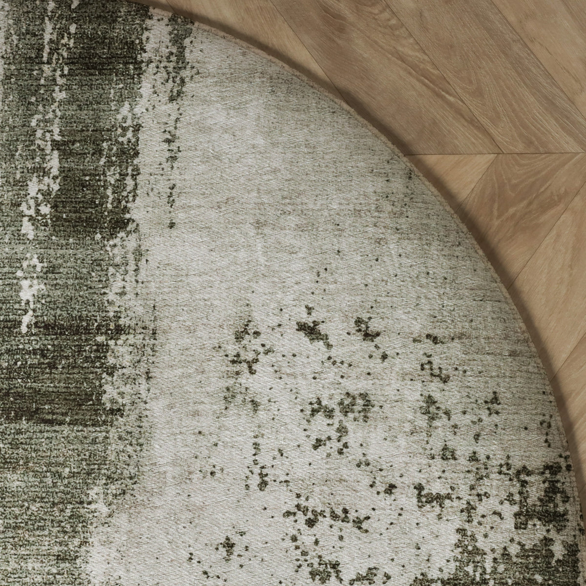 Tapis rond abstrait - Rusty Green