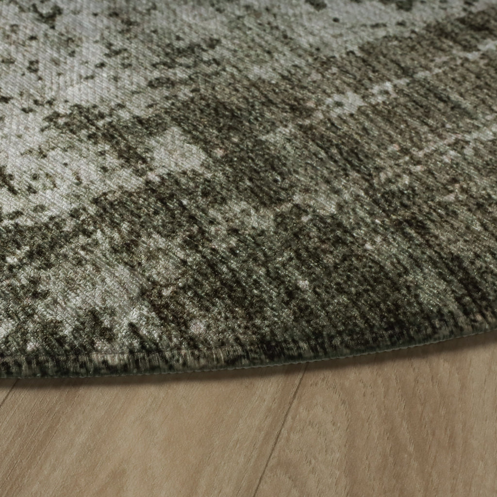 Tapis rond abstrait - Rusty Green