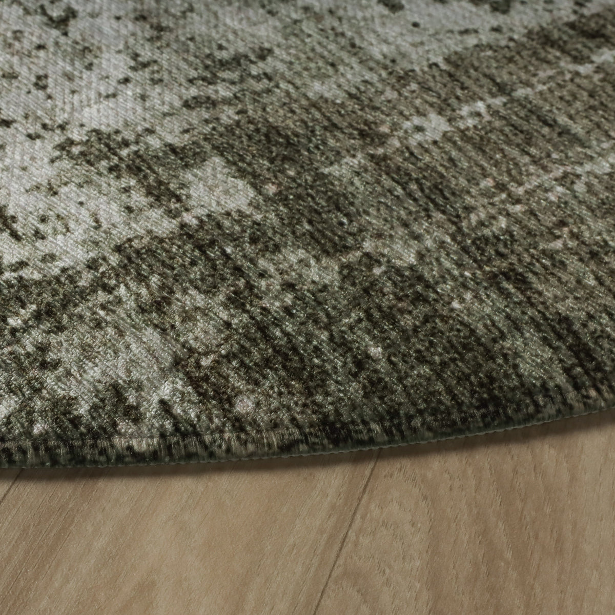 Tapis rond abstrait - Rusty Green