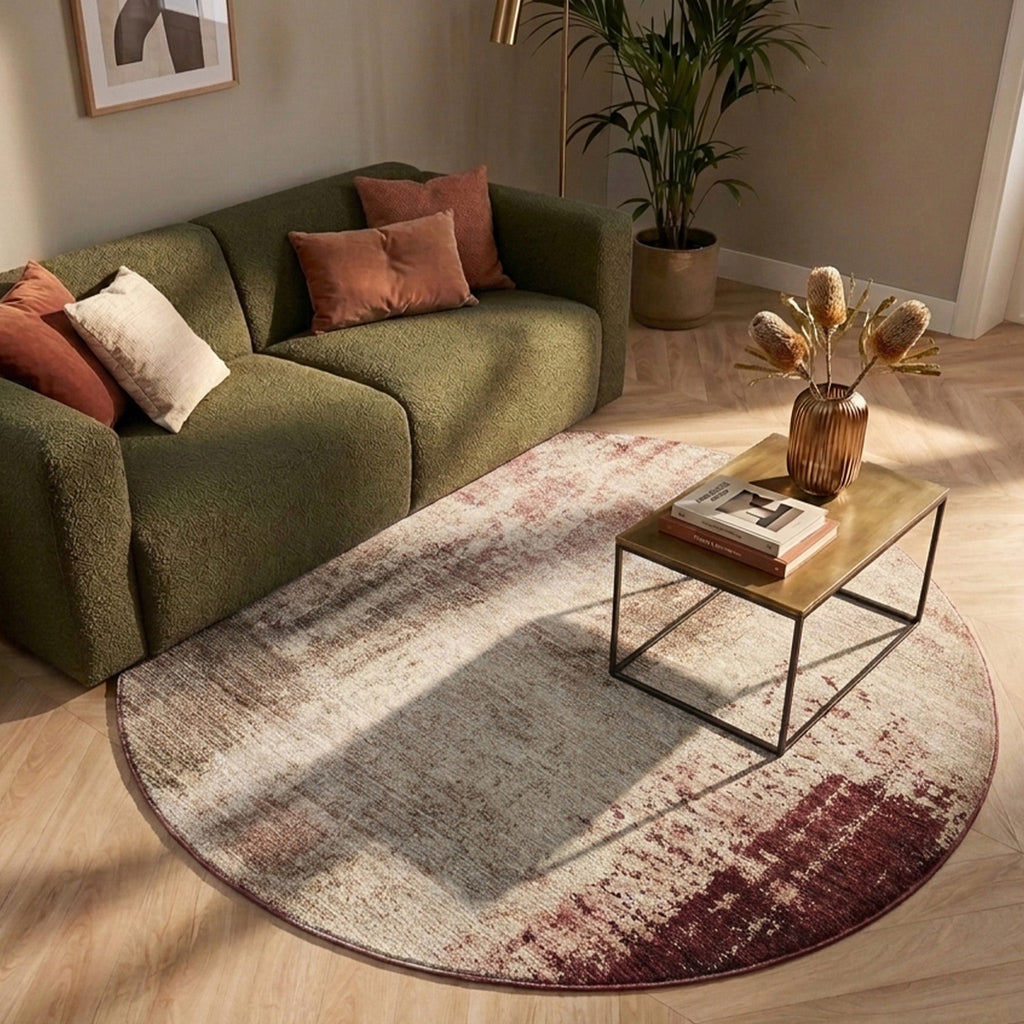 Tapis rond abstrait - Rusty Multicolour