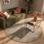 Round abstract rug - Rusty Pastel
