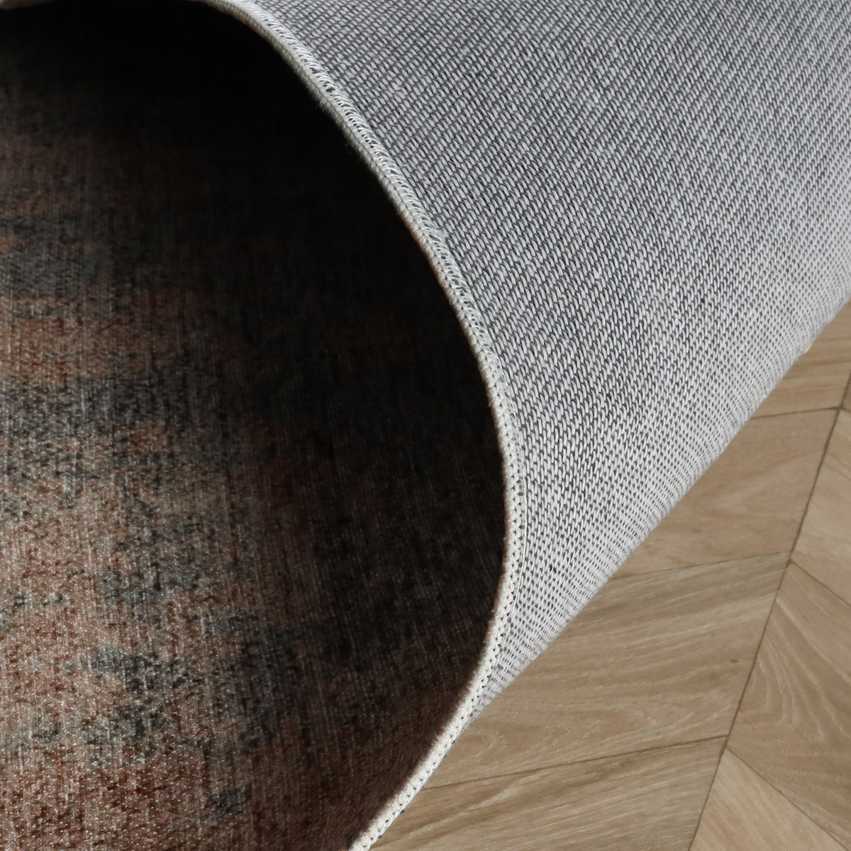 Round abstract rug - Rusty Pastel