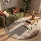 Tapis rond abstrait - Rusty Taupe