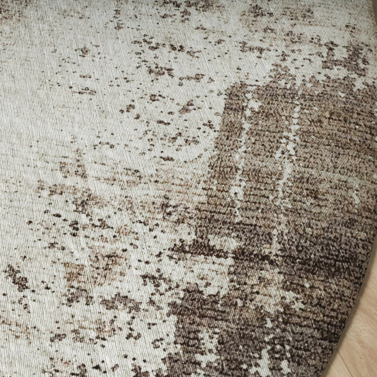 Tapis rond abstrait - Rusty Taupe