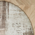 Tapis rond abstrait - Rusty Taupe