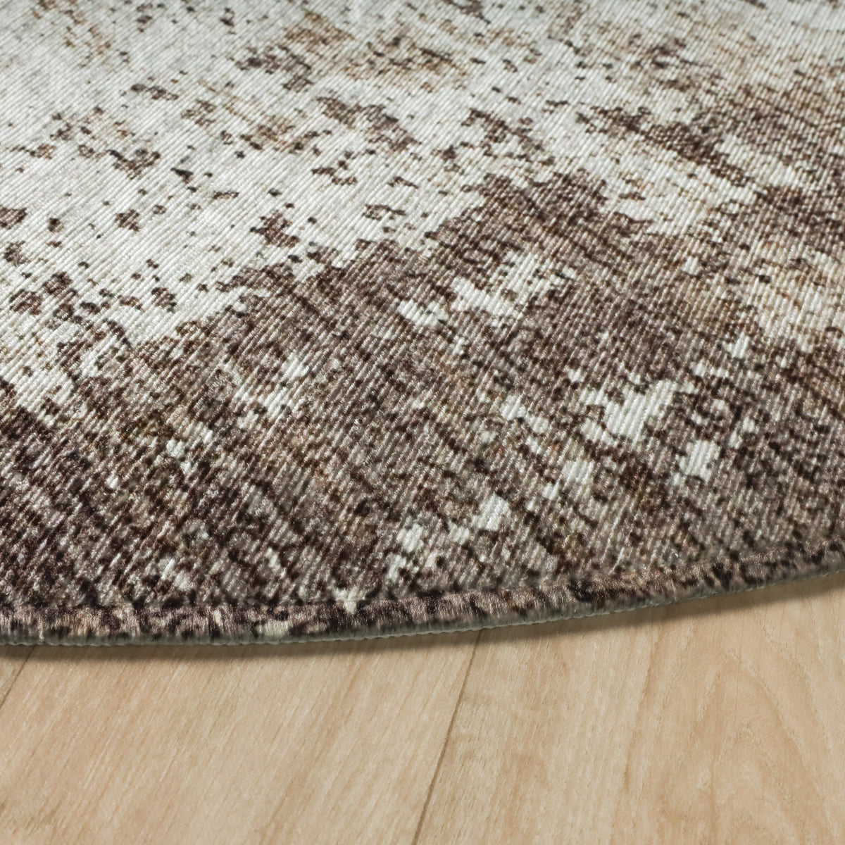 Tapis rond abstrait - Rusty Taupe
