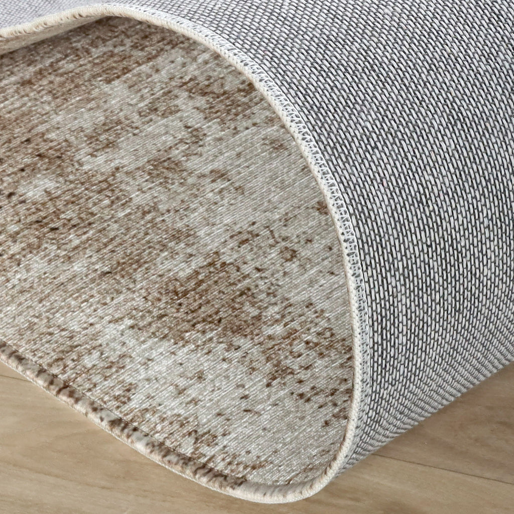 Tapis rond abstrait - Rusty Taupe