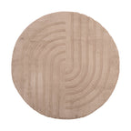 Tapis rond à poils longs - Carvy Curves Taupe