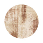 Round abstract rug - Rusty Brown