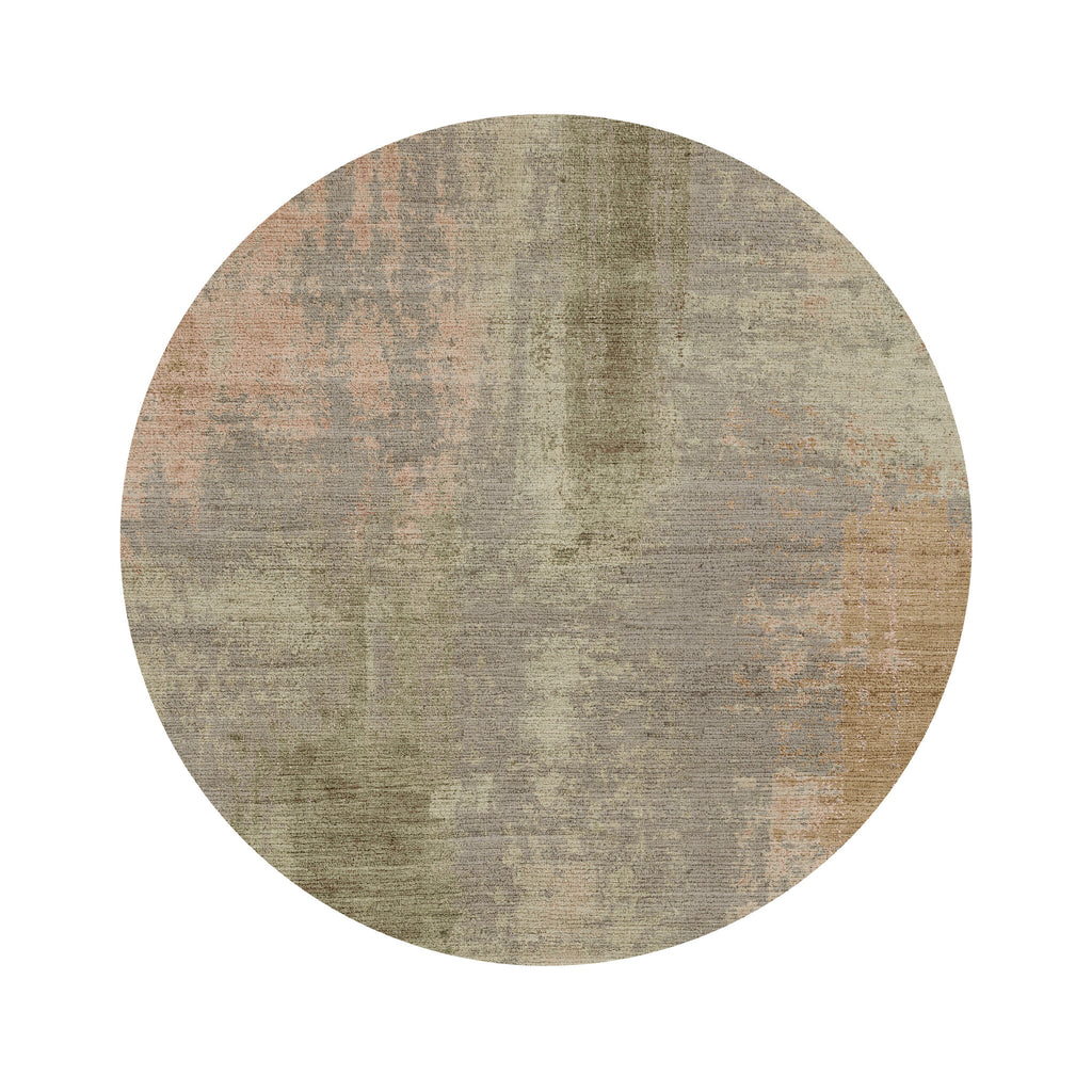Round abstract rug - Rusty Pastel