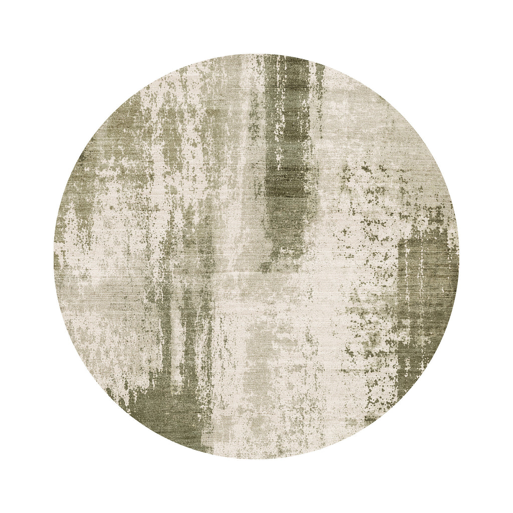 Tapis rond abstrait - Rusty Green