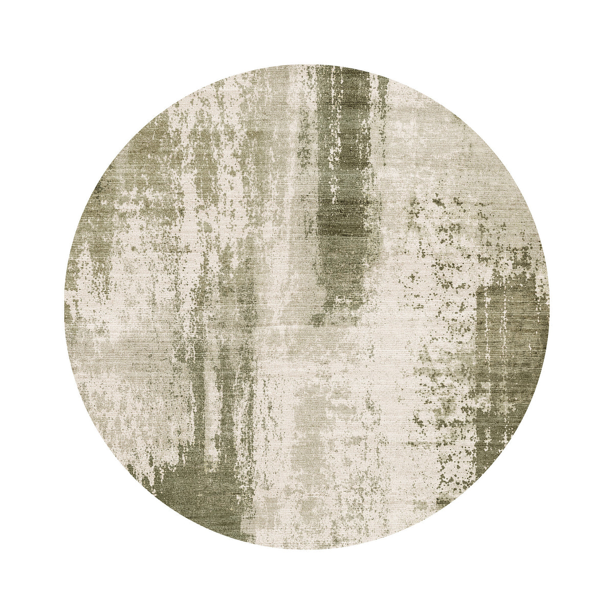 Tapis rond abstrait - Rusty Green