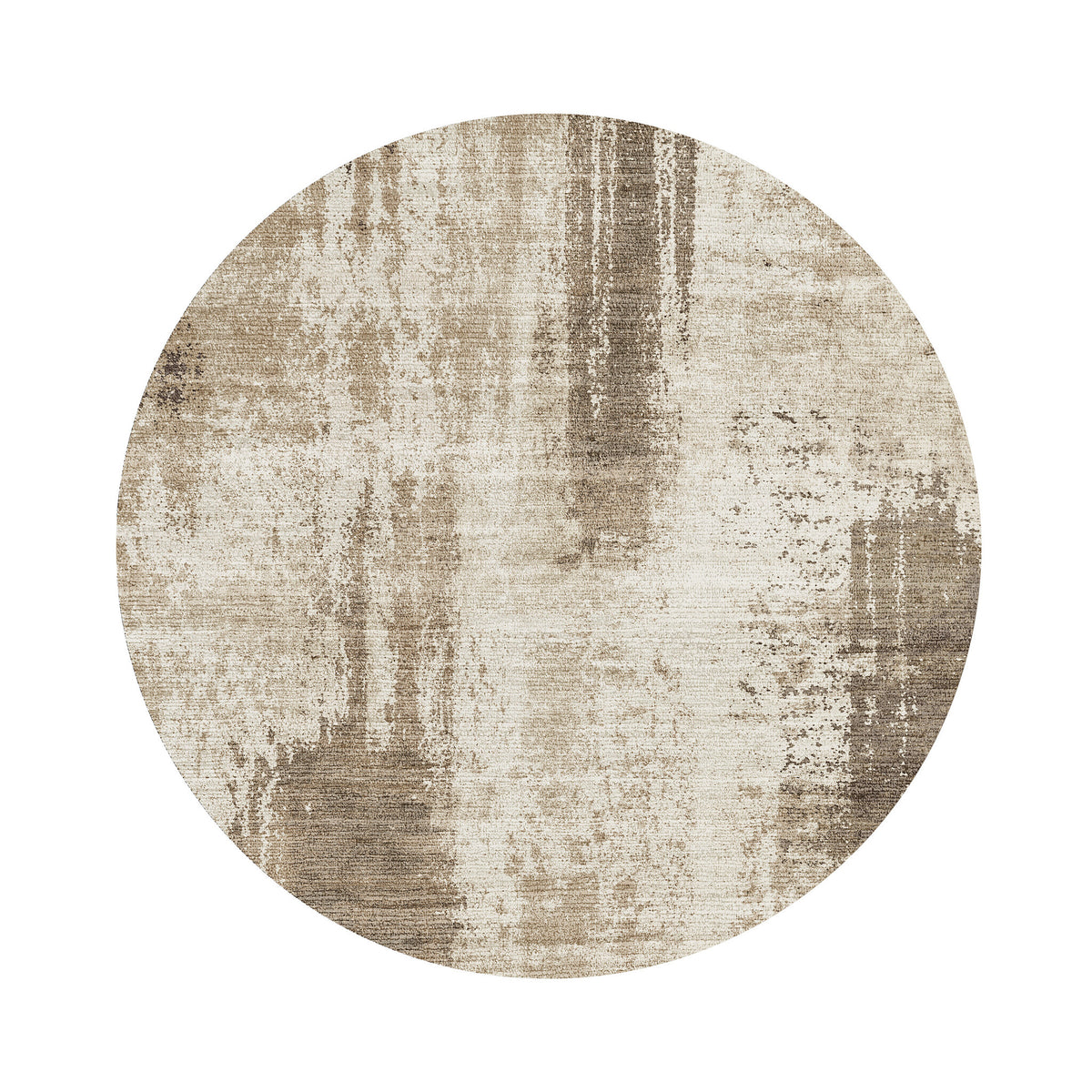Tapis rond abstrait - Rusty Taupe