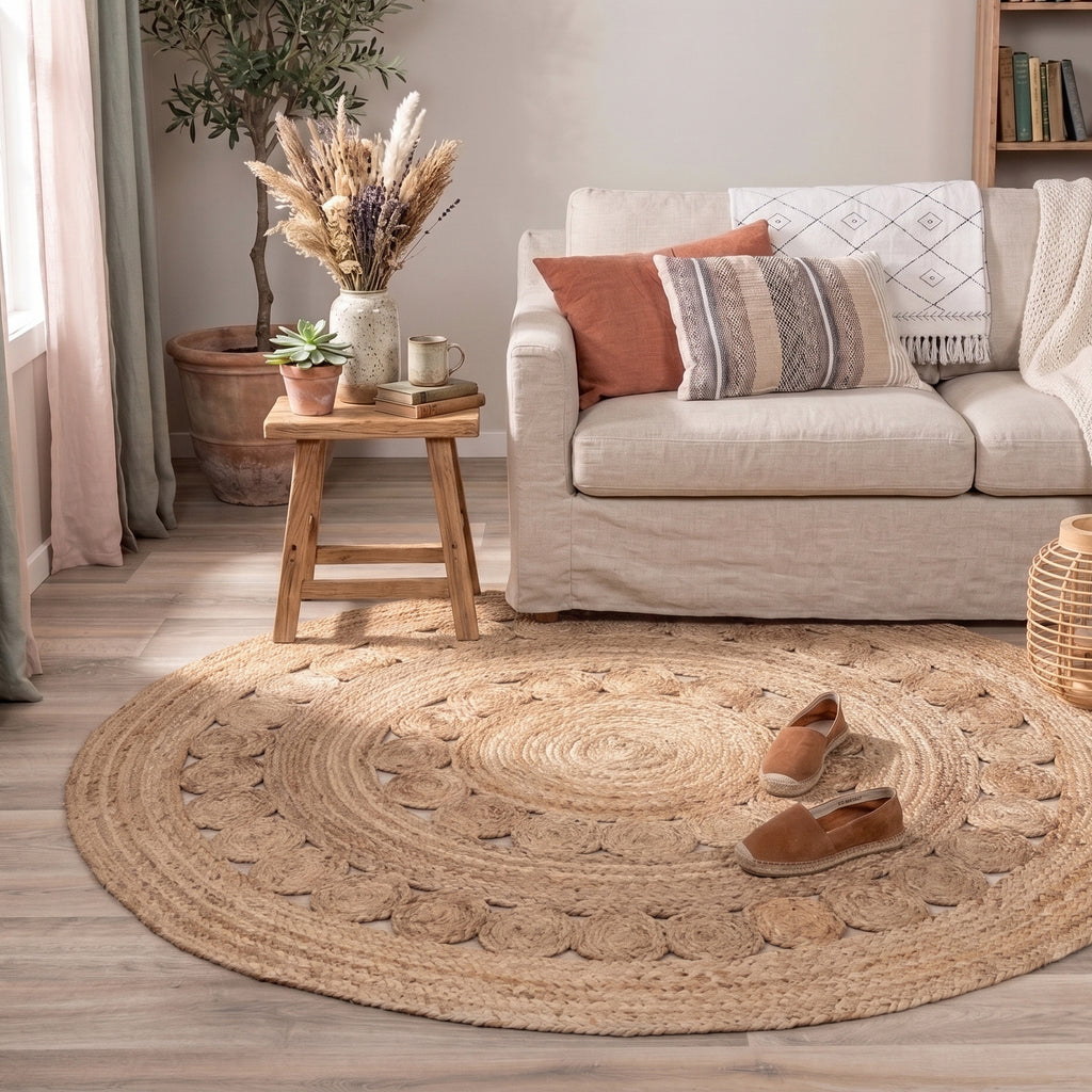 Tapis en jute - Fair Rond Soleil Naturel