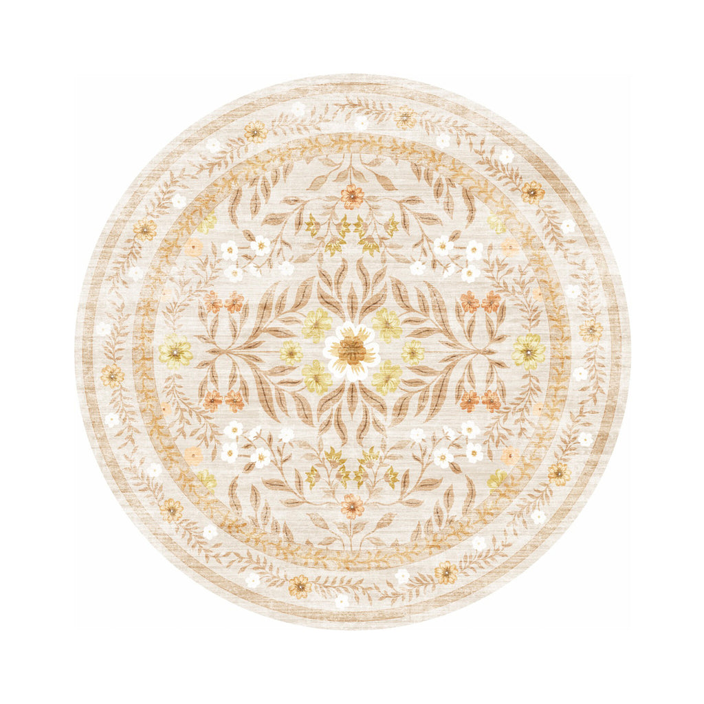 Rond vintage buitenkleed - Luana Geel