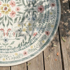 Round vintage outdoor rug - Luana Green
