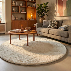 Tapis rond à poils longs - Comfy Supreme Blanc