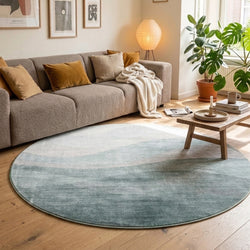 Round Modern Rug - Field Green