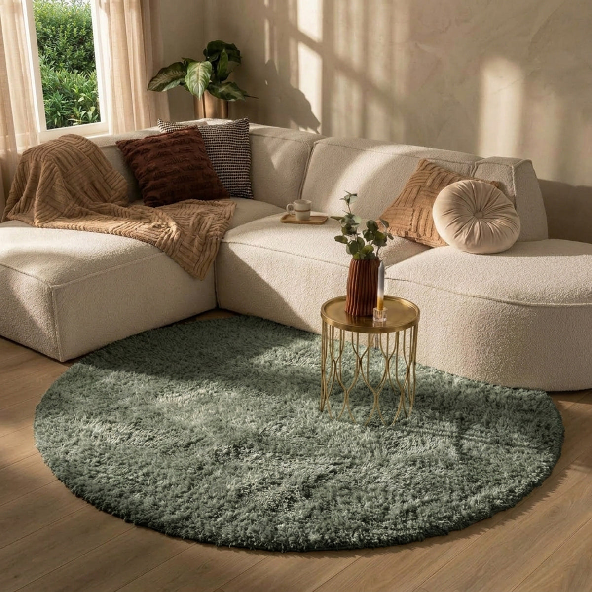 Tapis shaggy rond - Blaze Vert