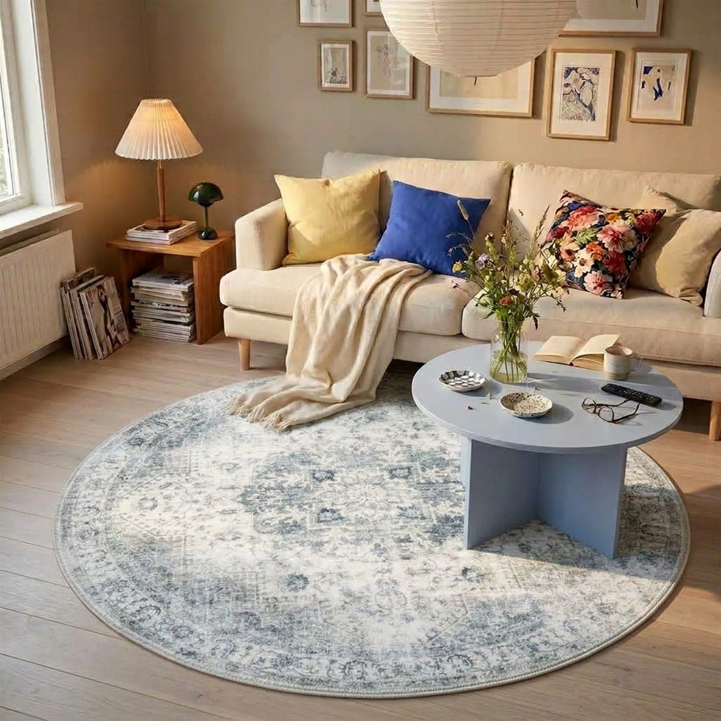 Round Vintage Rug - Lago Grey