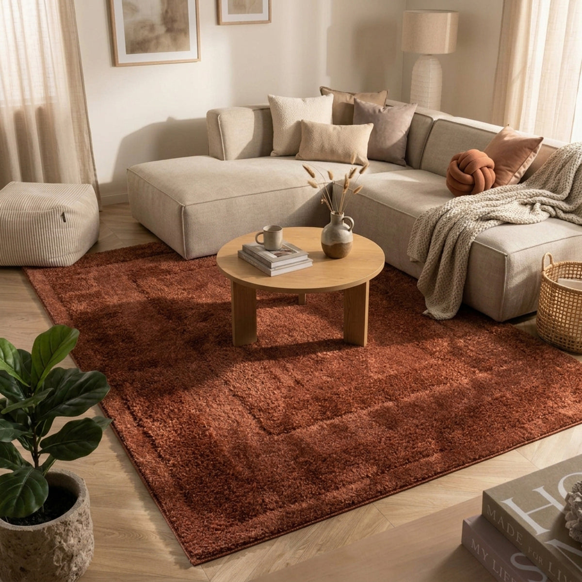 Tapis scandinave - Lova Border Terracotta