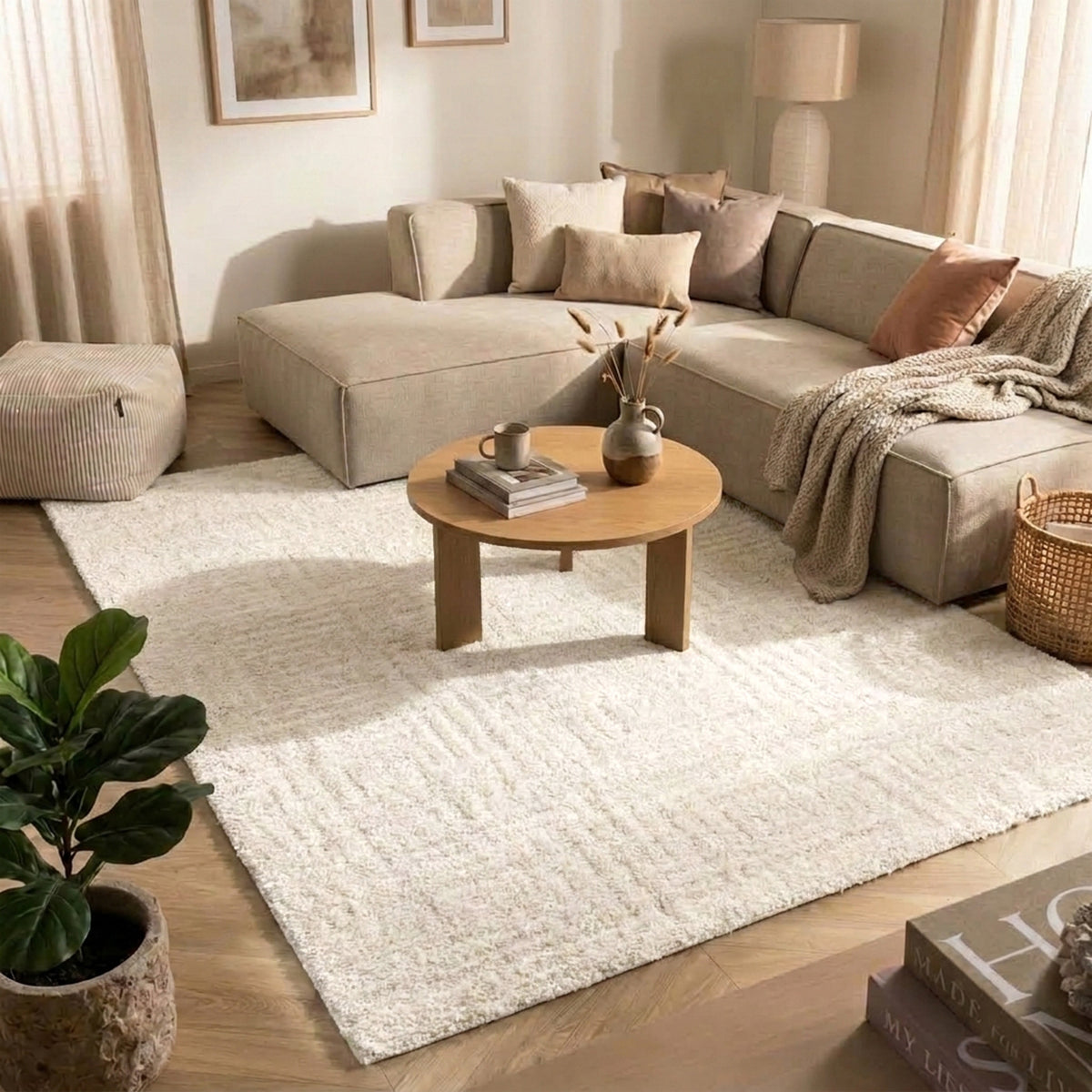 Tapis scandinave - Lova Maze Crème
