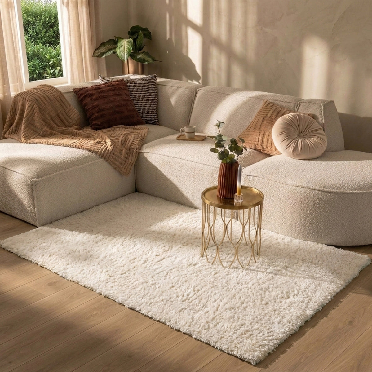 Tapis shaggy - Blaze Blanc