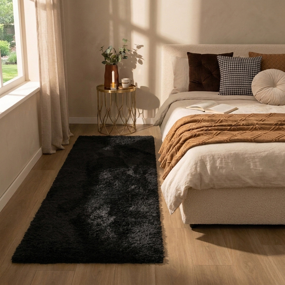 Tapis de couloir lavable - Blaze Noir